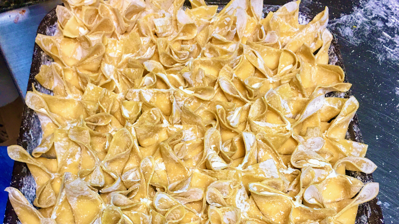 Crab rangoon — crispy fried wontons with cream cheese filling at China Dragon