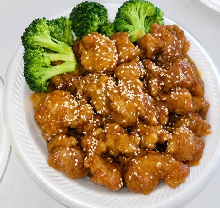 Sesame chicken with sweet sesame glaze at China Dragon, Concordia MO